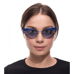adidas Damen Sonnen-Brille randlose Katzenaugen-Brille Gradient-Gläser 100% UVA & UVB Schutz Freizeit-Brille EW3519 Blau