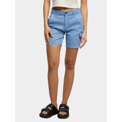 bequeme Urban Classics Damen Shorts Stretch Reißverschluss Taschen mit Baumwolle Blau