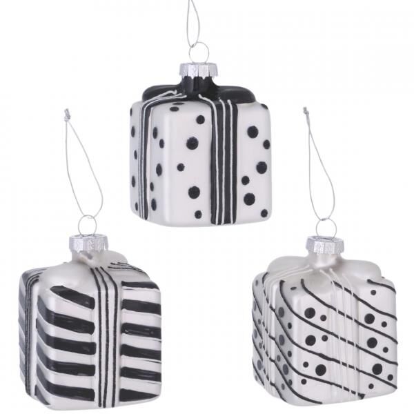 Boltze Weihnachtsanhänger Monoli 7,5 cm, 3er-Set in verschiedenen Farben