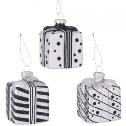 Boltze Weihnachtsanhänger Monoli 7,5 cm, 3er-Set in verschiedenen Farben
