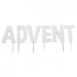Decoration Christmas letter cutters ADVENT white 8 cm