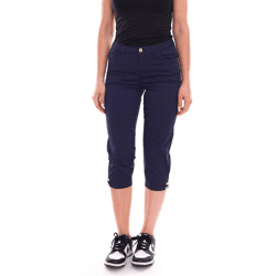 DELMAO Damen Sommer-Hose stylische Baumwoll-Hose Knielang 61966429 Blau