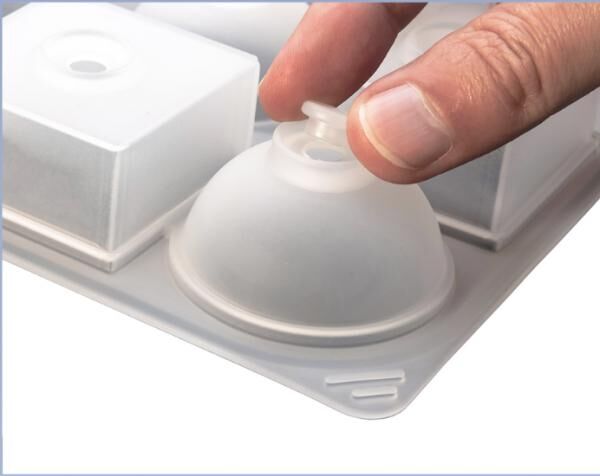 Eiswürfelform XXL, 3x Kugeln und 3x Würfel aus einer Form