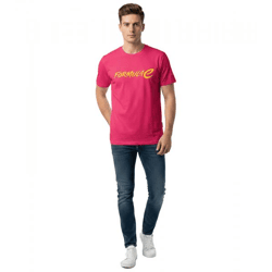 farbenfrohes Formula E Herren T-Shirt Baumwoll-Shirt mit buntem Formula E Logo Sommer-Shirt 701223583 001 Pink/Gelb