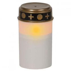 Grabkerze mit Flammeneffekt LED batteriebetrieben weiß 7 x 12,5 cm