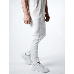 lässige 2Y Premium Herren Jeans Slim Fit Reißverschluss mit Baumwolle Weiß