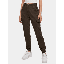 lässige URBAN CLASSICS Damen Jeans Stretch Reißverschluss Taschen mit Baumwolle Braun