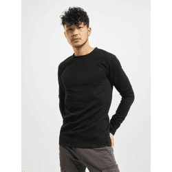 lässiges Urban Classics Herren Sweatshirt Rippstrick gesteppt 260 g/m² Schwarz