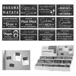Slate Magnets with Sayings, 12 per set