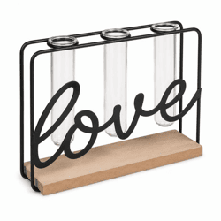 „Out of the Blue“-Vasen im Halter „Love“, 20 cm