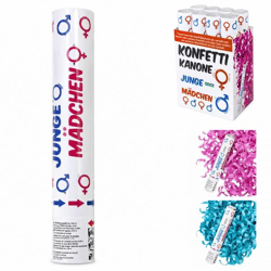 Partypopper Gender Reveal blauw/roze 30 cm