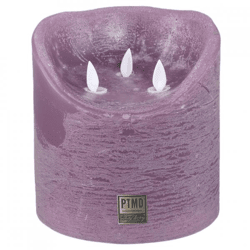 PTMD Battery-Operated LED Pillar Candle, XXL, Lilac, 15 x 15 cm
