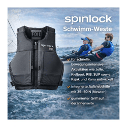 Spinlock Foil PFD Schwimm-Weste mit 35–50N Auftriebshilfe Schutzweste Sicherheits-Weste Wassersport Segelweste Jollensegeln, Kajak & Kana