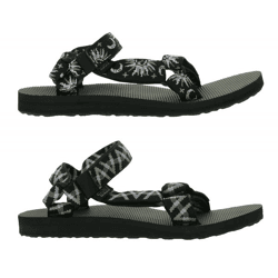 TEVA Original Universal Damen oder Herren Trekking-Sandale nachhaltige Sommer-Sandale mit EVA-Gummisohle Outdoor-Sandale Schwarz/Weiß oder