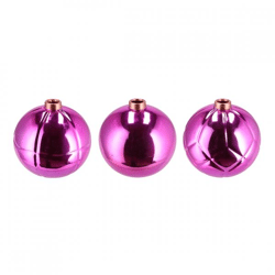 Vaas Christmasball fuchsia 15 cm 3 assorti