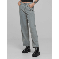 bequeme Urban Classics Damen Jeans Reißverschluss Taschen mit Baumwolle Blau