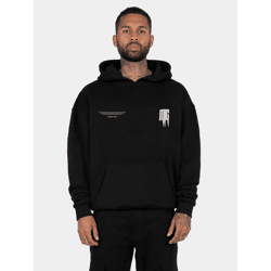 bequemer MJ GONZALES Herren Hoodie Rippbündchen Kapuze 460 g/m² mit Baumwolle Schwarz
