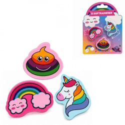 Bestpoint Radiergummi „Rainbow“ mit Duft, 4,5 cm, 3er-Set