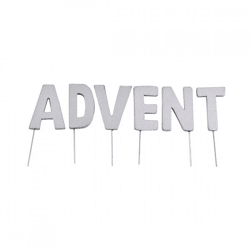 Dekoration Weihnachtsbriefausstecher ADVENT silber 5 cm