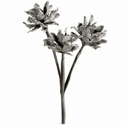 Künstliche Blume Schaum grau/braun 115 cm