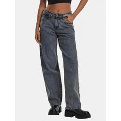lässige Urban Classics Damen Jeans Reißverschluss Taschen mit Baumwolle Blau