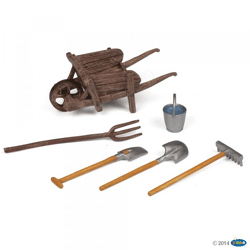 Papo 51140 - Spielfigur - Schubkarre mit Geräten