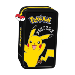 Pokémon - Mäppchen mit 3 Fächern und Inhalt - 20 cm