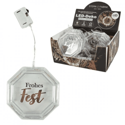 Stern Fabrik LED-Weihnachtsanhänger, batteriebetrieben, 8 cm, 2er-Set, sortiert