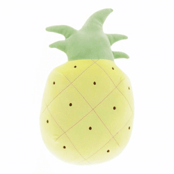 Unique Living kussen Tropic Icons pineapple lichtgeel 35 cm