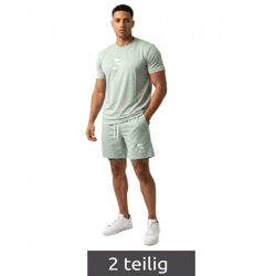 2-teiliges ON THAT ASS Zane Herren Sport-Set Trainings-Set Gym Outfit mit T-Shirt & Shorts Grün