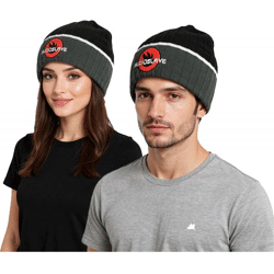 Audioslave Beanie Rockband kuschelige Mütze mit Logo-Stickerei Winter-Mütze Fan-Artikel 1318AUD Schwarz/Grau/Weiß