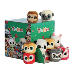 Aurora 61557 - Yoohoo Stackies - Plüschfiguren Sortiment, Serie 1 - 8-fach Sortiert im Display (64 Stück)