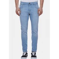 bequeme 2Y Premium Herren Jeans Skinny Fit Stretch Reißverschluss mit Baumwolle Blau