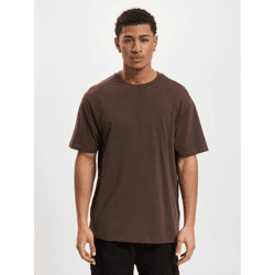 bequemes DEF Herren T-Shirt Oversize mit Baumwolle Braun