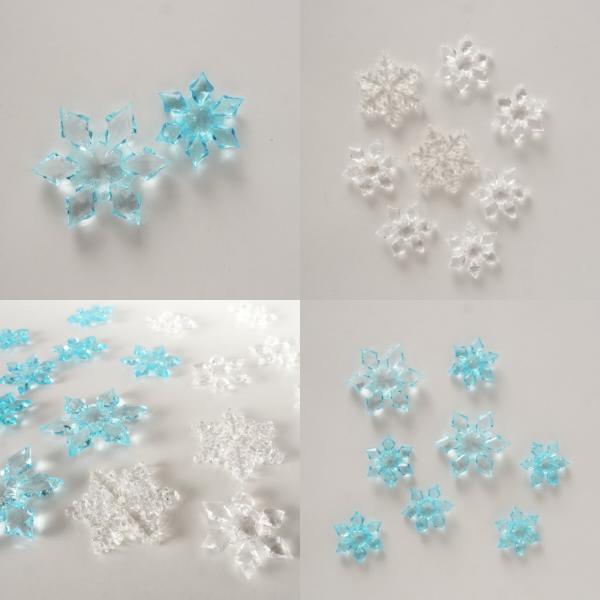 Boltze Konfetti „Schneeflocke“ aus Acryl, 6,5 cm, 2er-Set, gemischt