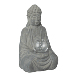 Buddha, sitting with lantern, size approx. 28cm