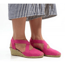 Citywalk Wedges Damen Keilabsatz-Sandalen mit Gummizug Espadrilles 11007623 Pink
