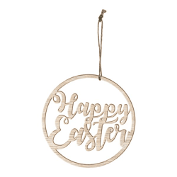 Decorative wooden ring Happy Easter, approx. 14cmD