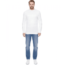 Denim Project Herren Strick-Pullover mit dezenter Musterung Baumwoll-Pullover Winter-Pullover Langarm-Shirt DP-10023-073 590 Weiß