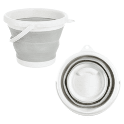 Faltbarer Eimer, grau/weiß, ca. 5l