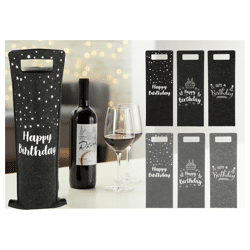 Bottle bag felt wine Happy Birthday, 6/s