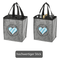 Felt bottle carrier Heimatliebe, for 6 water bottles
