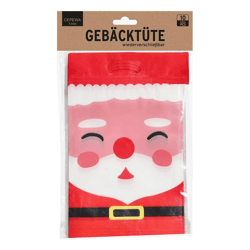 Gebäcktüte XMAS, 10er Set, Santa, wiederverschließbar