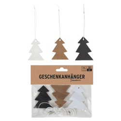Christmas tree gift tags, 30 pieces in OPP, approx. 4.5x5.5cm