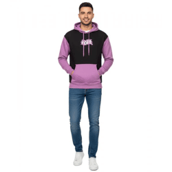 Hollister X Social Tourist Herren Hoodie mit Social Tourist-Print Baumwoll-Pullover 365-352-0015-641 Schwarz/Lila