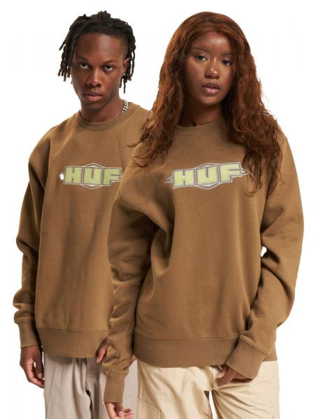 HUF Quality Crewneck Unisex Pullover schlamm