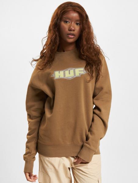 HUF Quality Crewneck Unisex Pullover schlamm