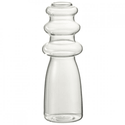 J-Line Vase „Luna“, transparentes Glas, 21 cm