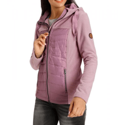 KangaROOS Damen Fleece-Jacke nachhaltige Steppjacke mit Kapuze Übergangs-Jacke 49600062 Rosa