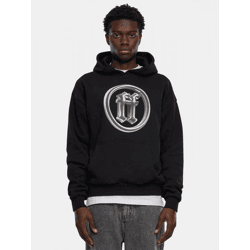 lässiger Forgotten Faces Herren Hoodie Rippbündchen Kapuze 460 g/m² mit Baumwolle Schwarz